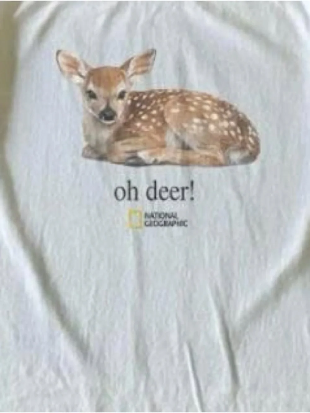 National Geographic Kids White Tee with Fawn Graphic